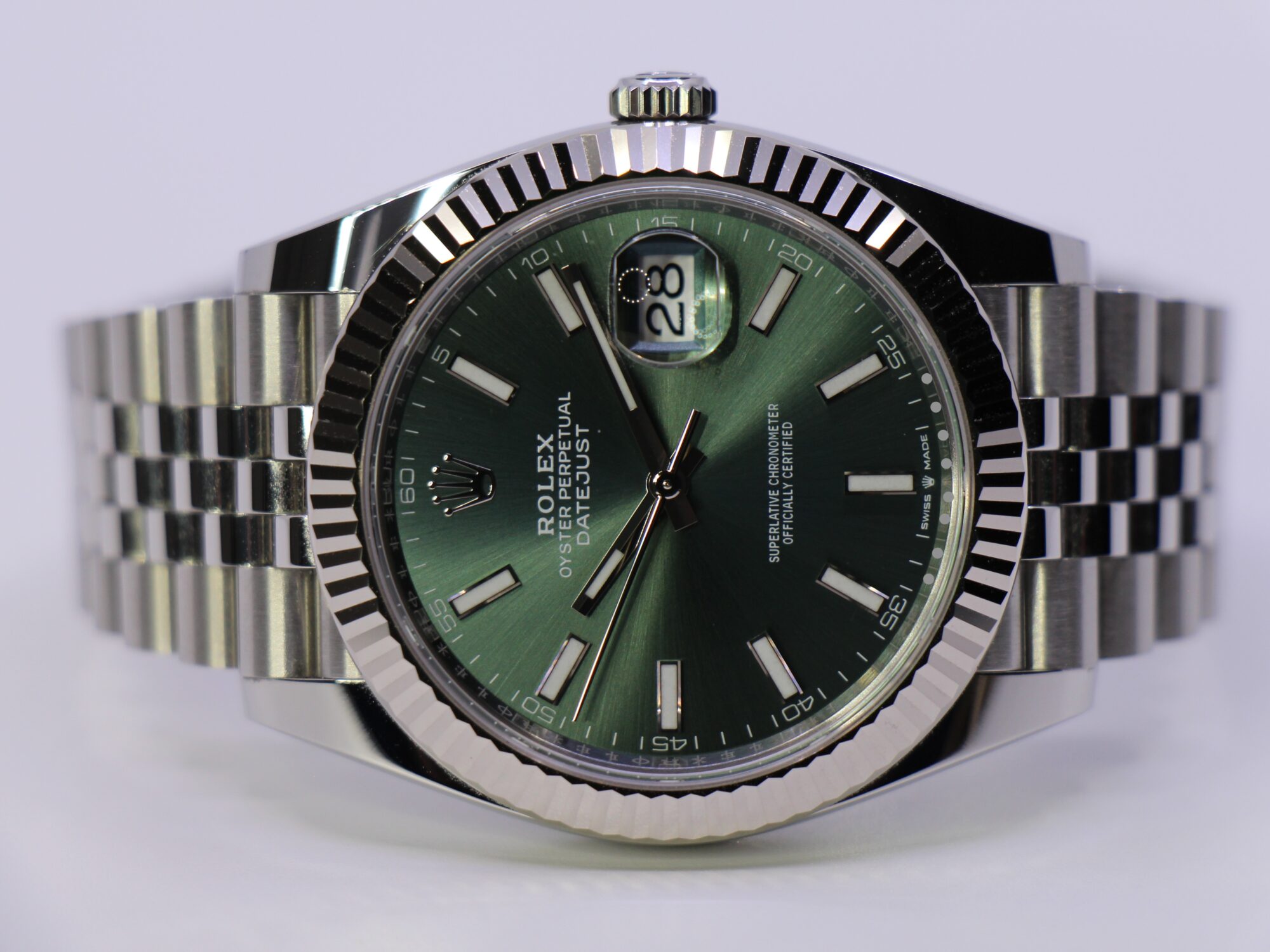 ROLEX DATEJUST 41MM 126334 MINT GREEN - LIKE NEW